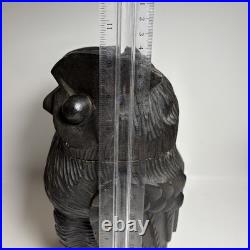 Vintage Hand Carved Owl Sculpture WithRemovable Head Humidor Tobacco Container 10