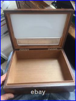 Vintage Heavy/Solid Humidor Cherry Wood Cigar Box Cedar Interior 10 x 8 x 5