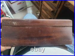 Vintage Heavy/Solid Humidor Cherry Wood Cigar Box Cedar Interior 10 x 8 x 5
