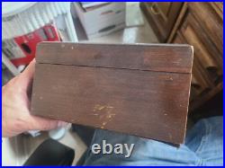 Vintage Heavy/Solid Humidor Cherry Wood Cigar Box Cedar Interior 10 x 8 x 5