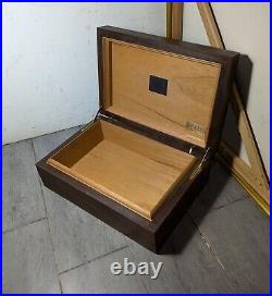 Vintage Heavy Solid Wood Cigar Box Humidor