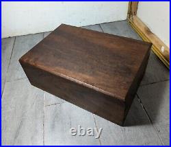 Vintage Heavy Solid Wood Cigar Box Humidor