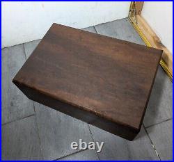 Vintage Heavy Solid Wood Cigar Box Humidor