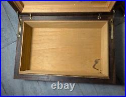 Vintage Heavy Solid Wood Cigar Box Humidor