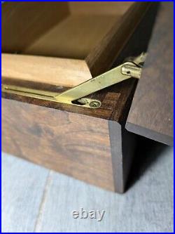 Vintage Heavy Solid Wood Cigar Box Humidor