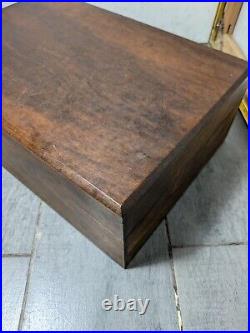 Vintage Heavy Solid Wood Cigar Box Humidor