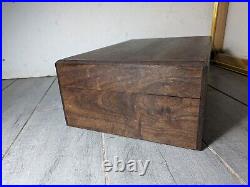 Vintage Heavy Solid Wood Cigar Box Humidor