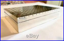 Vintage Hermes Mirrored Silver Chaine D'Ancre Humidor Cigarette Box 50s