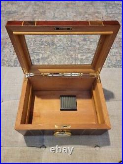 Vintage High End Mahogany Supreme Presidente Cigar Humidor W Cutter & Guide