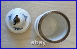 Vintage Humidor A. C. F. Porcelain Bronze Pipe Hand Painted Tobacco Jar Blue Italy Vintage Humidor A. C. F. Porcelain Bronze Pipe Hand Painted Tobacco Jar Blue Italy