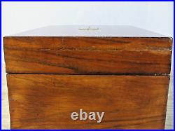 Vintage Humidor Cigar Box with Exotic Figured Wood and Tin Liner