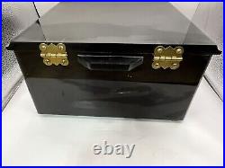 Vintage Hydromist Jeffery Scott Cigar Humidor Box Glossy Black with Accessories