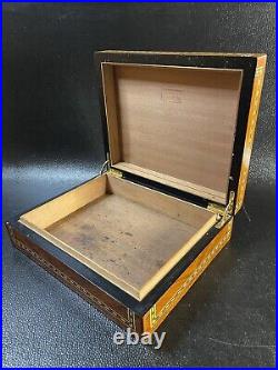 Vintage Italian Parquetry Inlaid Cigar Humidor Box 8 Point Star Handmade 11x9