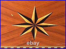 Vintage Italian Parquetry Inlaid Cigar Humidor with8 Point Star 16x10x6.75