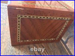 Vintage Italian Parquetry Inlaid Cigar Humidor with8 Point Star 16x10x6.75