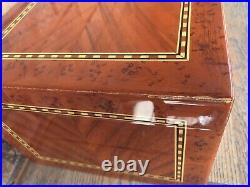 Vintage Italian Parquetry Inlaid Cigar Humidor with8 Point Star 16x10x6.75