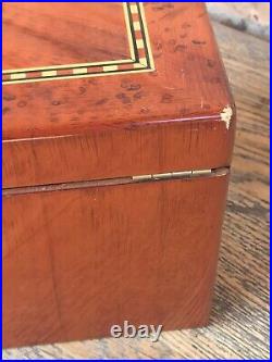 Vintage Italian Parquetry Inlaid Cigar Humidor with8 Point Star 16x10x6.75