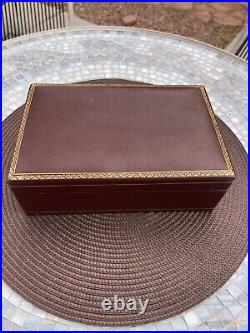 Vintage Italy Leather Desktop Cigar Box Humidor