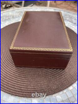 Vintage Italy Leather Desktop Cigar Box Humidor