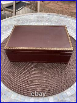 Vintage Italy Leather Desktop Cigar Box Humidor