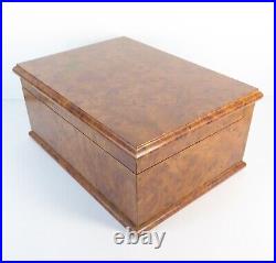 Vintage Kelermes, Italy Burl Wood Cigar Humidor Box