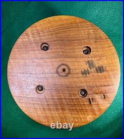 Vintage MCM Round Black Walnut Wooden 20 Pipe Holder Stand & Humidor Beautiful