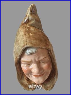 Vintage Majolica Figural Friar Monk Head Humidor