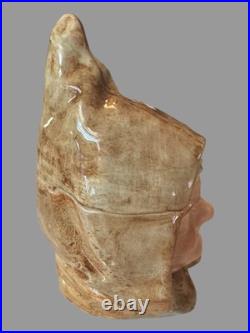 Vintage Majolica Figural Friar Monk Head Humidor