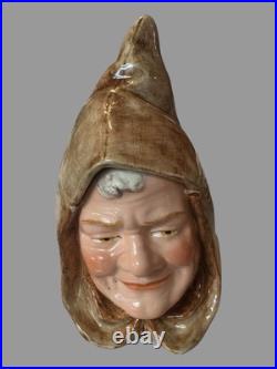 Vintage Majolica Figural Friar Monk Head Humidor