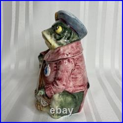 Vintage Majolica Frog Playing Mandolin Humidor Austrian Tobacco Jar
