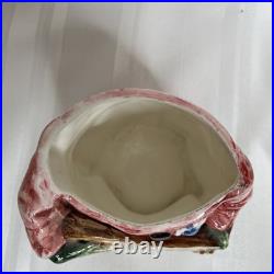 Vintage Majolica Frog Playing Mandolin Humidor Austrian Tobacco Jar