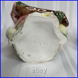 Vintage Majolica Frog Playing Mandolin Humidor Austrian Tobacco Jar