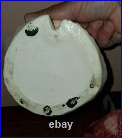 Vintage Majolica Jester Face Ceramic Tobacco Humidor Storage Jar Dunce Man Nice