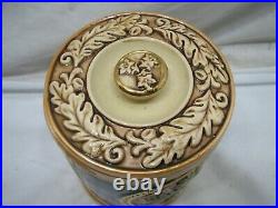 Vintage Majolica Tobacco Jar Humidor Art Pottery Urn withLid