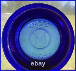 Vintage Maryland Glass Corporation Cobalt Blue Cigarette Humidor & Ash Trays