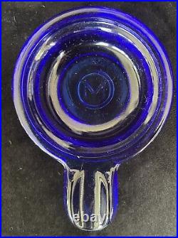Vintage Maryland Glass Corporation Cobalt Blue Cigarette Humidor & Ash Trays