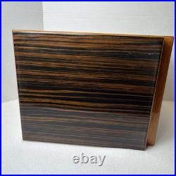Vintage Mastro de Paja Cigar Box Humidor Zebra wood Made in Italy