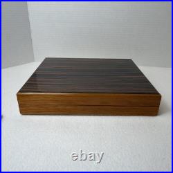 Vintage Mastro de Paja Cigar Box Humidor Zebra wood Made in Italy