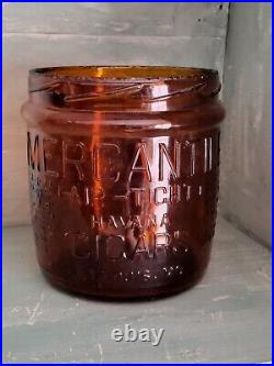 Vintage Mercantile (Air-Tight) Havana Cigars St. Louis, Mo Amber/Brown Jar