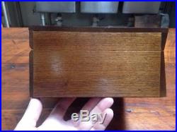 Vintage Mid Century Decatur Industries Genuine Walnut Wooden Cigar Box Humidor