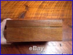 Vintage Mid Century Decatur Industries Genuine Walnut Wooden Cigar Box Humidor