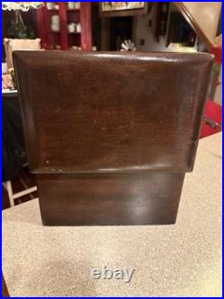 Vintage Milk Glass Lined Wooden Humidor Box As Is