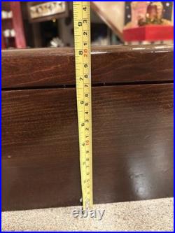 Vintage Milk Glass Lined Wooden Humidor Box As Is