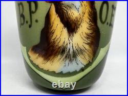 Vintage Nakara/CF Monroe-B. P. O. E-Brass Lidded Elk Cigar Humidor