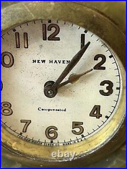 Vintage New Haven Compensated Desk Clock WORKING