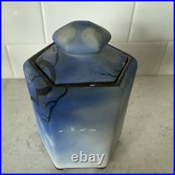 Vintage Nippon Owl on Tree Tobacco Humidor Blue Marked