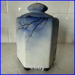Vintage Nippon Owl on Tree Tobacco Humidor Blue Marked