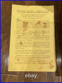 Vintage Pattberg Novelty NYC Burl Wood Cigar Humidor with Aztec Moistener Used