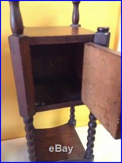 Vintage Pipe Cigarette Portable Smoking Wood Stand Humidor Cabinet