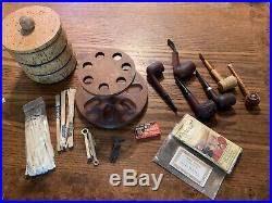 Vintage Pipe Lot, Alfred Dunhill Of London Cigar Humidor Briar Savinell And More